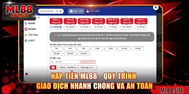 Nạp Tiền ML88 - Quy Trình Giao Dịch Nhanh Chóng Và An Toàn