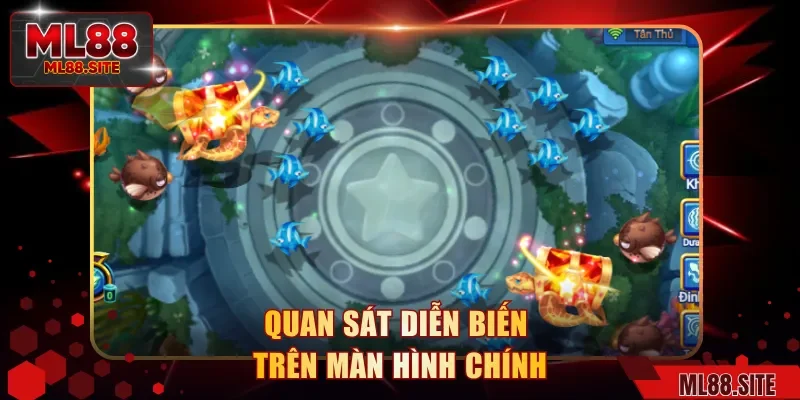 Quan sát diễn biến trên màn hình chính