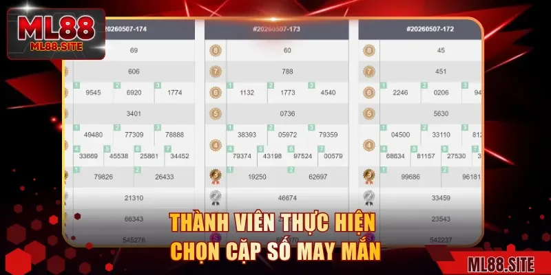 Thành viên thực hiện chọn cặp số may mắn